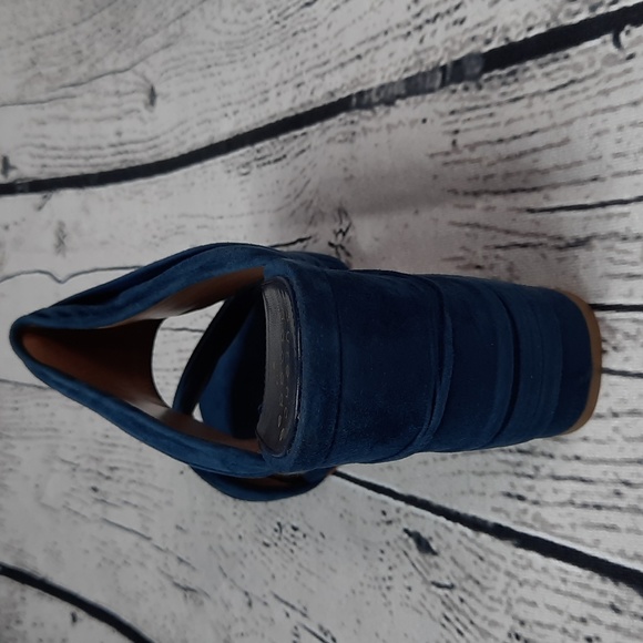 NWB Laurence Dacade Paris Suede Printed Slides Paris Blue size 5 (38) - Picture 4 of 14